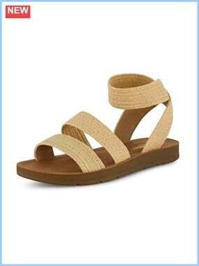 Strappy Flat Sandals with Arch Support and Memory Foam